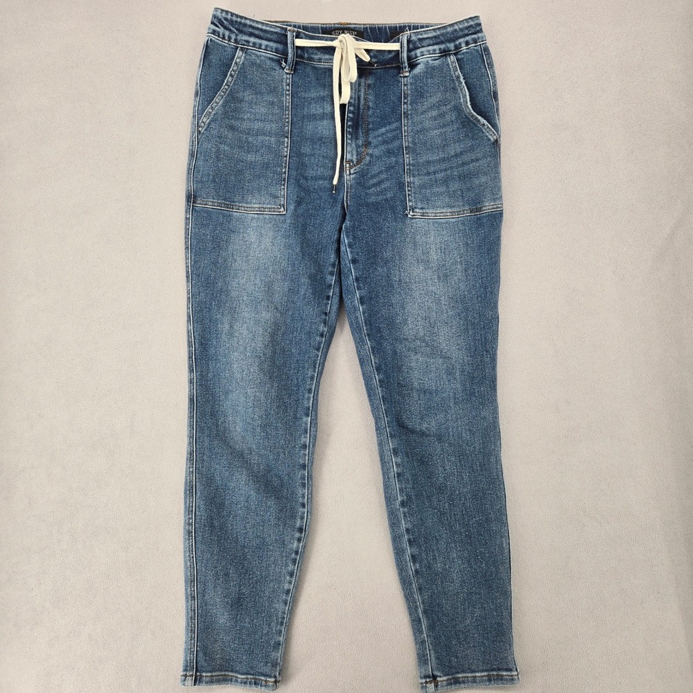 Judy Blue Women 13/31 Denim Joggers Medium Wash Stretch Utility